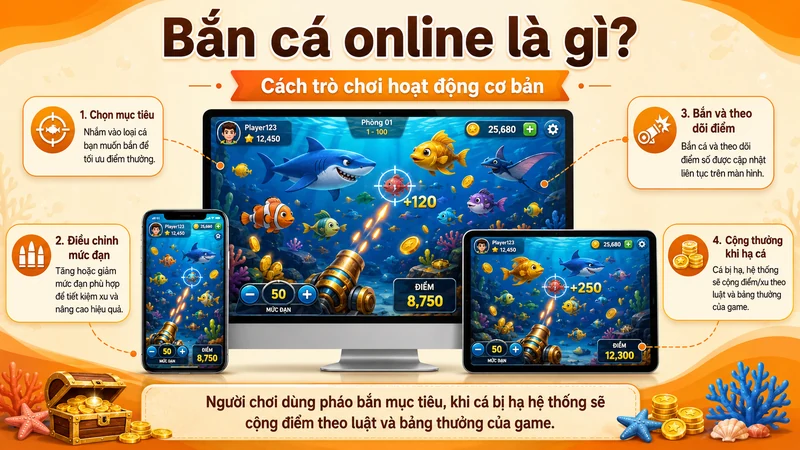 Bắn cá online là gì và cách trò chơi hoạt động