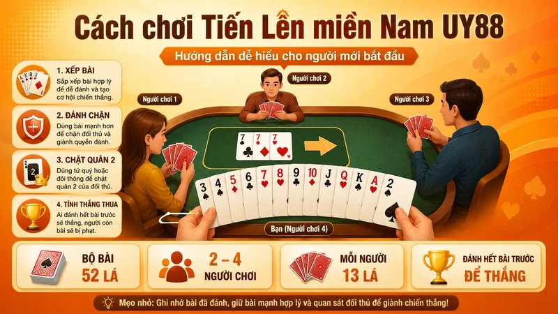 Hướng dẫn cách chơi Tiến Lên miền Nam UY88 cho người mới