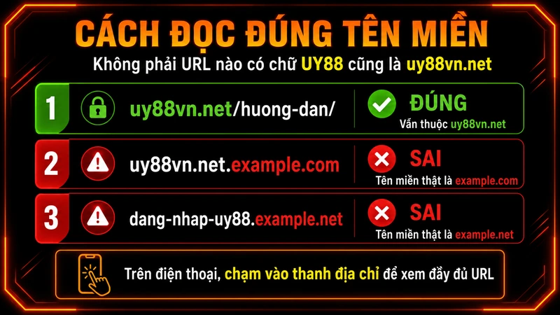 Cách kiểm tra tên miền thật trên đường dẫn UY88