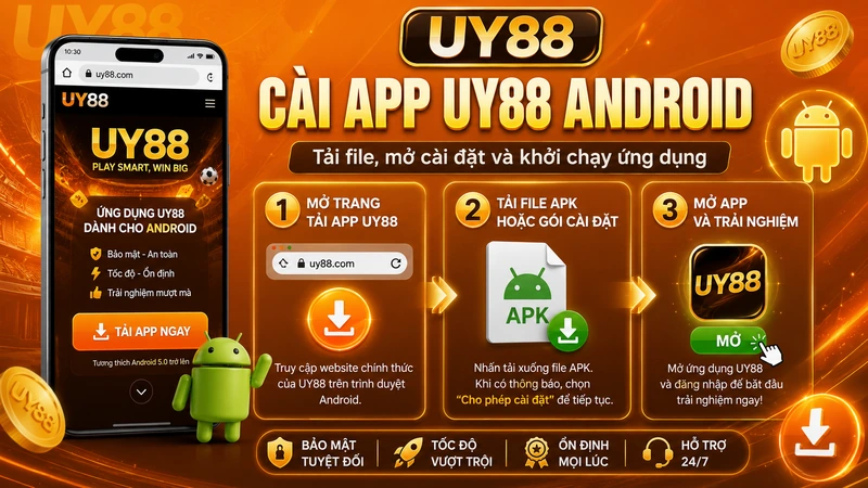 Các bước tải và cài file APK UY88 trên Android