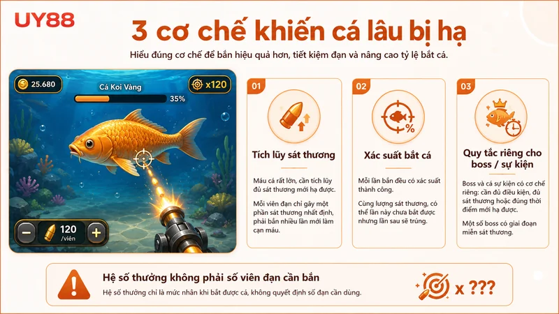 Các cơ chế khiến cá lâu bị hạ trong trò chơi bắn cá