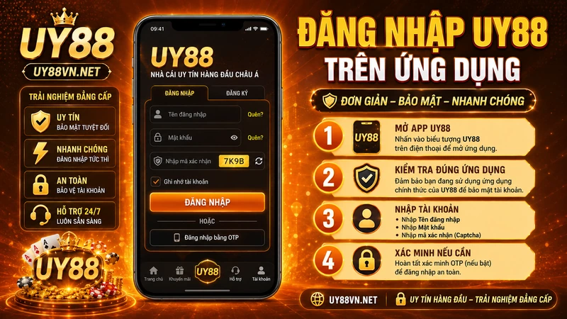 Cách đăng nhập UY88 trên ứng dụng điện thoại