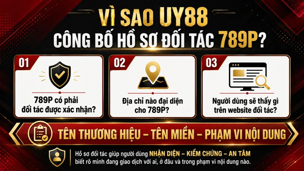 Lý do UY88 công bố hồ sơ đối tác 789P