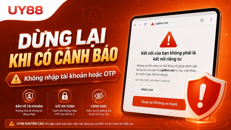 Kiểm tra đúng địa chỉ uy88vn.net khi link UY88 không mở