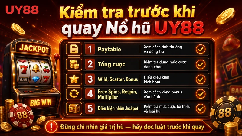 Thông tin hiển thị trong từng game Nổ hũ UY88