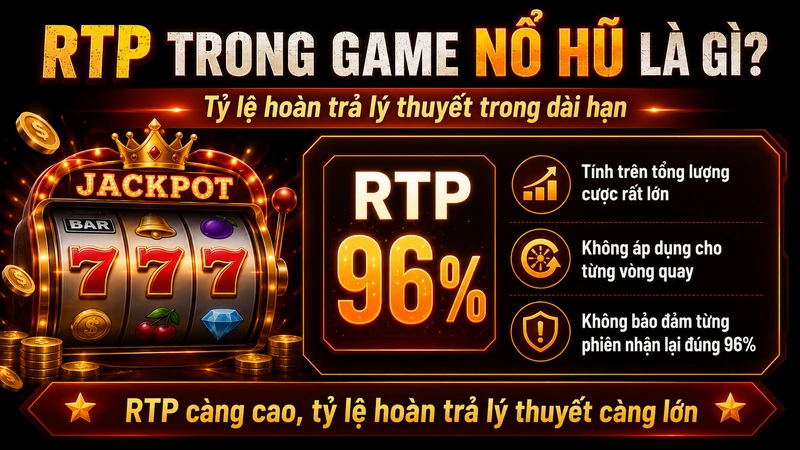 RTP trong game nổ hũ là tỷ lệ hoàn trả lý thuyết