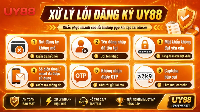 Cách xử lý lỗi không đăng ký được UY88