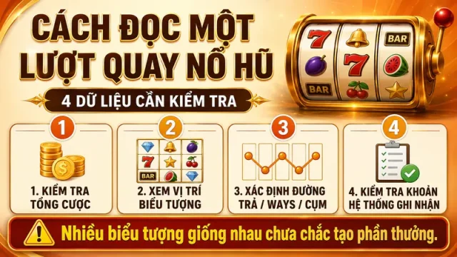Bốn dữ liệu cần kiểm tra khi đọc một lượt quay nổ hũ