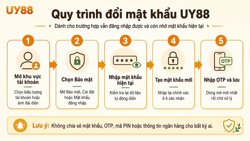 Quy trình đổi mật khẩu UY88 từng bước